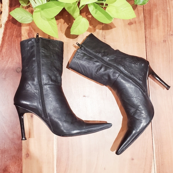 CARLO ROSETTI Vintage 90s Long Point Stiletto Ankle Boots - Picture 2 of 13